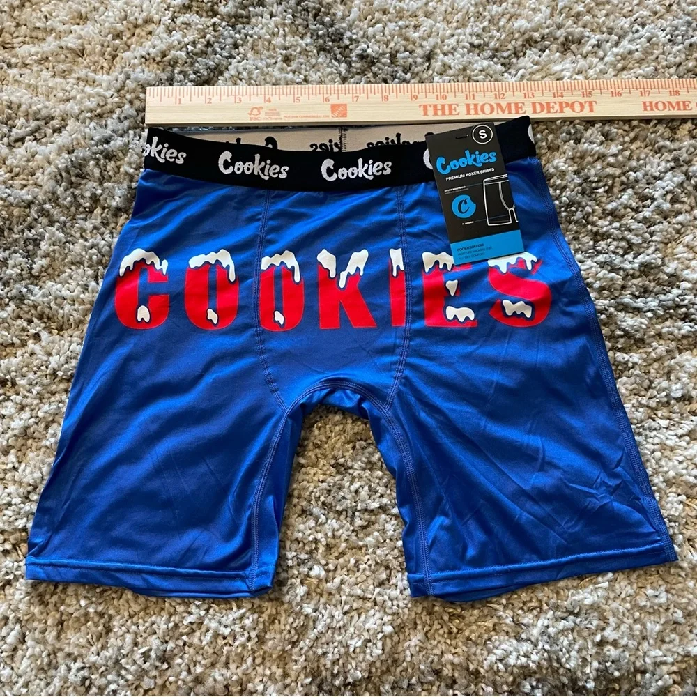NWT Cookies Premium Boxer Briefs Moisture Wicking Stretch in Blue Size Small